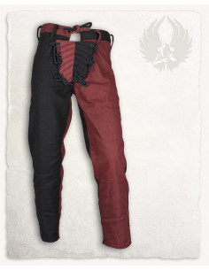 Pantaloni medievali modello Gustavo, nero-bordeaux