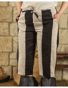 Pantalone capri in cotone Jack, nero-panna