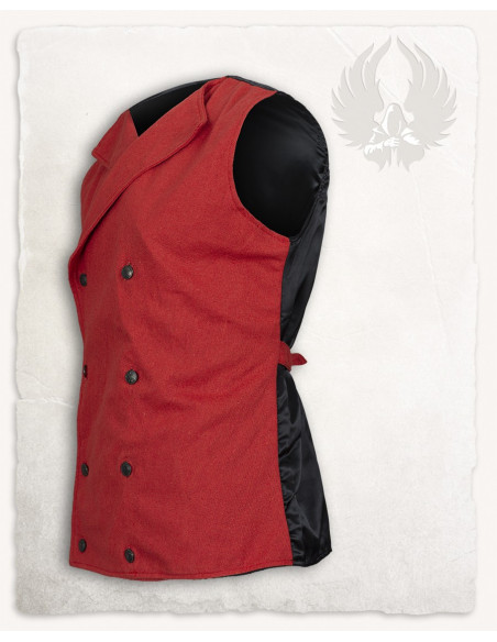 Gilet SteamPunk rosso modello Hamish