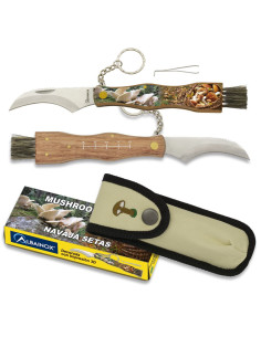 Coltello portachiavi per funghi con pennello