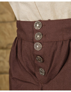 Pantalone in cotone pirata Tilly, marrone 2