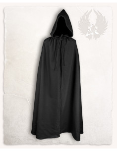 Mantello Aaron medievale in lana nera (140 cm.) 2