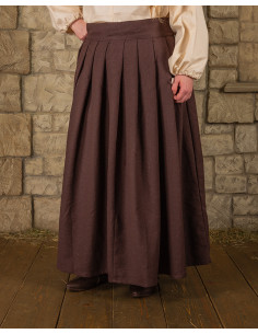 Gonna medievale in cotone modello Anna, marrone