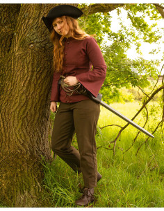 Blusa pirata modello Kassandra, colore bordeaux