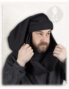 Cappello unisex medievale Rafael in cotone, colore nero