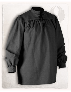 Camicia medievale con lacci modello Ansgar, colore nero 2