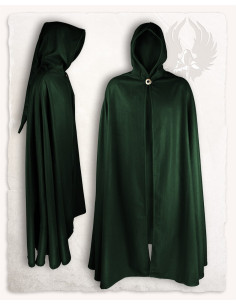 Mantella medievale in lana verde modello Gora