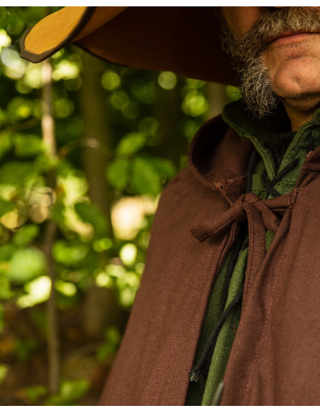 Mantello medievale in cotone marrone...