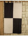 Striscione in quarti di cotone pesante 160 x 75 cm. (nero-crema)