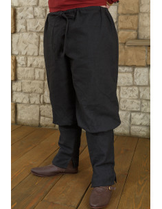 Pantaloni medievali in cotone modello Ketill, neri