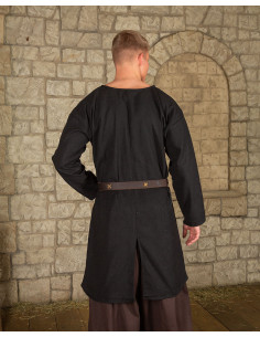 Tunica medievale in cotone nero modello Gadaric 2