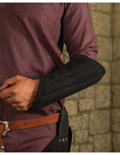 Braccialetti medievali imbottiti modello Leopold, nero