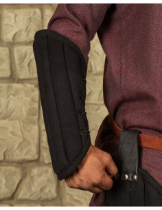 Braccialetti medievali imbottiti modello Leopold, nero 2