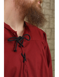 Camicia medievale con cravatte modello Simon, bordeaux 2