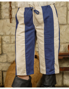 Pantalone pirata modello Jack, colore blu-panna