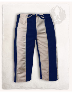 Pantalone pirata modello Jack, colore blu-panna 2