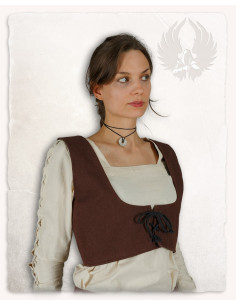 Corpetto medievale in cotone marrone modello Annabelle