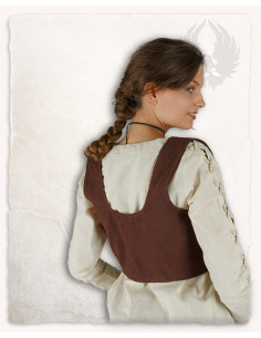 Corpetto medievale in cotone marrone modello Annabelle 2