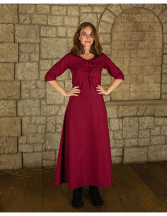 Abito medievale in cotone rosso modello Irene
