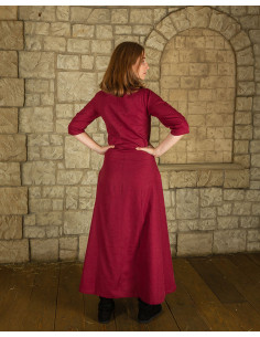 Abito medievale in cotone rosso modello Irene 2