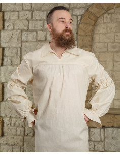 Camicia medievale in cotone crema modello Tilly