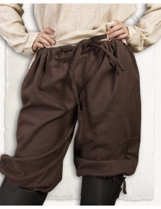 Pantaloni medievali in cotone modello Ketill, marrone 2