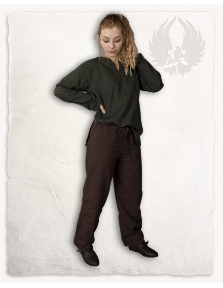 Pantaloni medievali in cotone marrone...