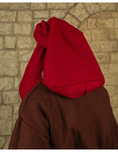 Cappello unisex medievale Rafael in lana, colore bordeaux 2