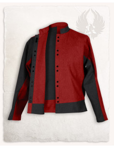 Giacca in cotone bicolore rosso bordeaux