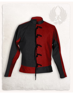 Giacca in cotone bicolore rosso bordeaux 2