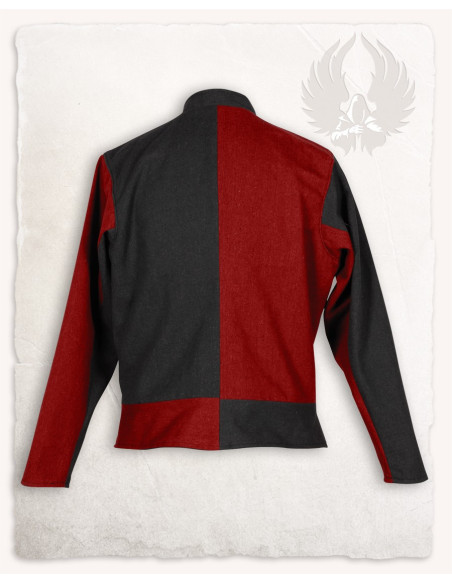 Giacca in cotone bicolore rosso bordeaux