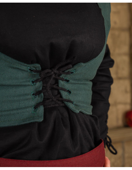 Corpetto medievale in cotone verde...