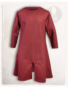 Tunica lunga medievale in cotone bordeaux modello Wolfram 2