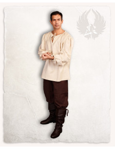 Camicia medievale modello Rafael, cotone crema 2