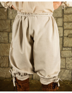 Pantaloni medievali in cotone modello Ketill, bianco...