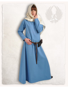 Abito medievale in cotone azzurro modello Lenora