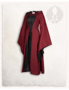 Abito medievale bordeaux-nero modello Ofelia