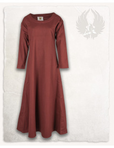 Tunica medievale da donna in cotone bordeaux modello Lenora 2