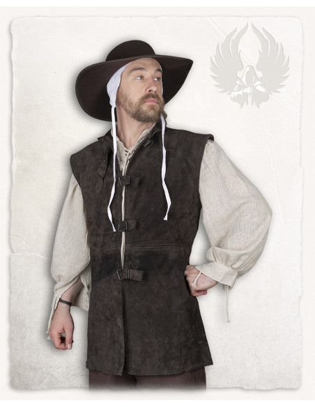 Gilet in camoscio marrone modello...