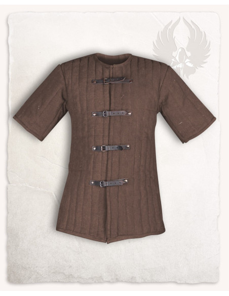 Gambeson medievale marrone a maniche...