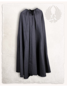 Mantello medievale in cotone nero modello Carl