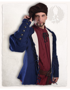 Giacca medievale modello Rafael, cotone blu 2