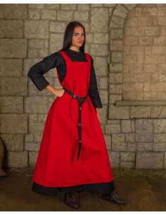 Abito stile grembiule modello Lientje, colore rosso