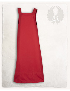 Abito stile grembiule modello Lientje, colore rosso 2