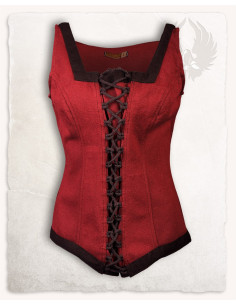 Corpetto medievale modello Ursula in cotone bordeaux