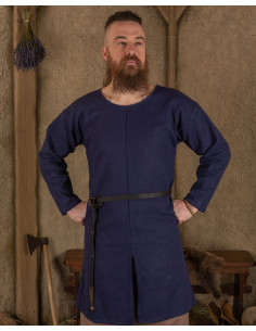 Tunica medievale in cotone blu modello Gadaric