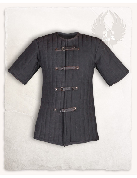 Gambeson medievale nero a maniche...