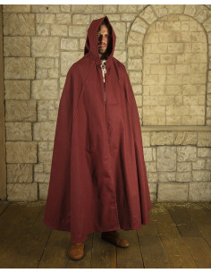 Mantello medievale in cotone modello Gora, colore bordeaux 2