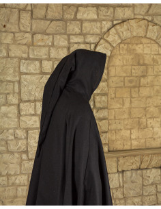 Mantello medievale in cotone modello Gora, colore nero 2