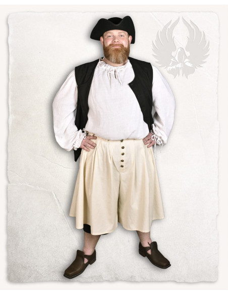 Pantalone ampio in cotone panna...